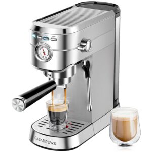 CASABREWS CM5418 Espresso Machine 20 Bar, Compact Espresso Maker with Steam Milk Frother, Stainless Steel Coffee Machine with 34oz Removable Water Tank for Cappuccino, Latte,...