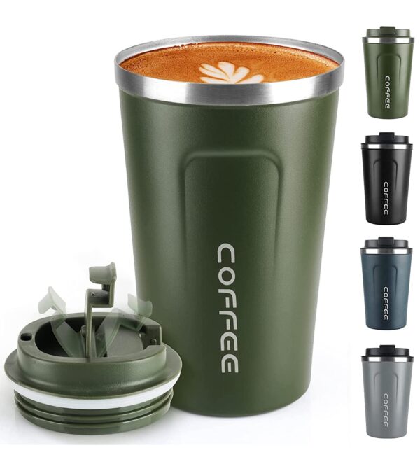 Coffee Mug 12oz - Insulated Travel Mug Spill Proof with Leakproof Lid Vacuum Stainless Steel Travel Coffee Mug Water Tumbler to GO, Reusable Coffee Cup for Men and Women for Hot...