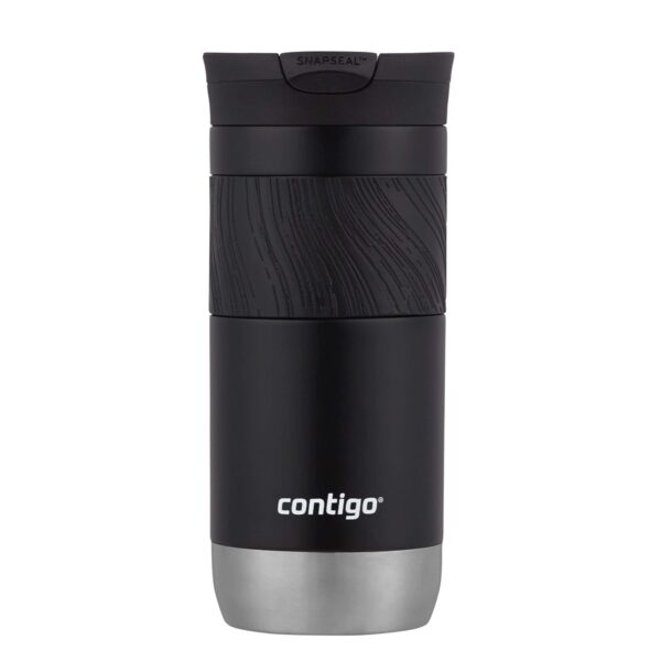 Contigo Byron Vacuum-Insulated Stainless Steel Travel Mug with Leak-Proof Lid Reusable Coffee Mug or Water Bottle BPA-Free 16oz Licorice Keeps Beverages Hot for 6 Hours or Cold...
