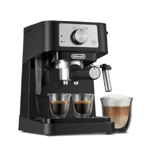 De'Longhi Stilosa Manual Espresso Machine, Compact Coffee Maker, 15 Bar Pump Pressure, Manual Milk Frother Steam Wand for Authentic Single & Double Espresso, Lattes &...