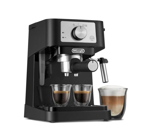 De'Longhi Stilosa Manual Espresso Machine, Compact Coffee Maker, 15 Bar Pump Pressure, Manual Milk Frother Steam Wand for Authentic Single & Double Espresso, Lattes &...